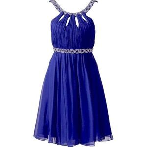 FOREVER NEW Size 8US Dress with beading blue silk gown